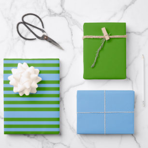 Papel de envolvimiento de color azul y verde de hi