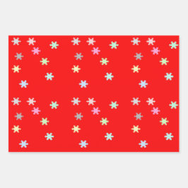 Papel de envolvimiento de copos de nieve 3 hojas p