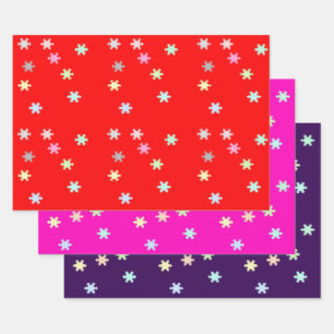 Papel de envolvimiento de copos de nieve 3 hojas p
