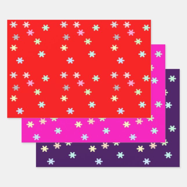 Papel de envolvimiento de copos de nieve 3 hojas p (Set)