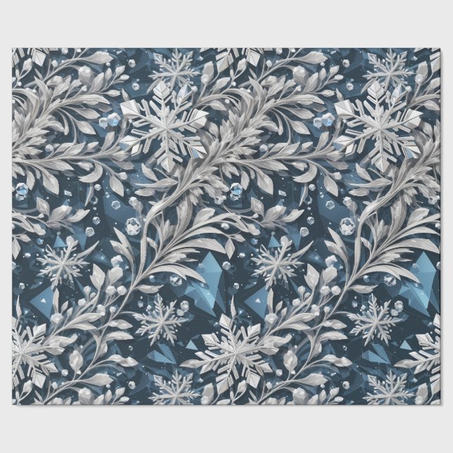 Papel de envolvimiento de copos de nieve de crista (Costura)