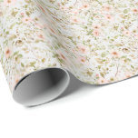 Papel de envolvimiento de coqueta de algodón con f<br><div class="desc">Este elegante papel de envolvimiento tiene una paleta de colores femenina de rosa pastel y verde. Esta envoltura de regalo de inspiración vintage le da un toque elegante, chic, coqueta y que recuerda a las épocas victoriana y eduardiana. Está adornada con un delicado patrón floral con rosas de acuarela salvaje...</div>