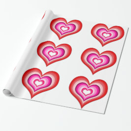 Papel de envolvimiento de corazones reverberantes