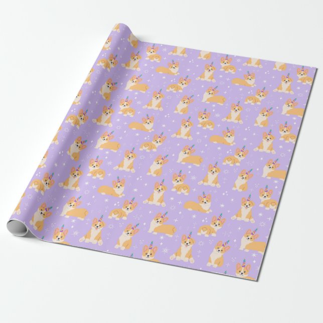 Papel de envolvimiento de Corgi Cute (Desenrollado)