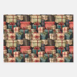 Papel de envolvimiento de cosecha de navidades