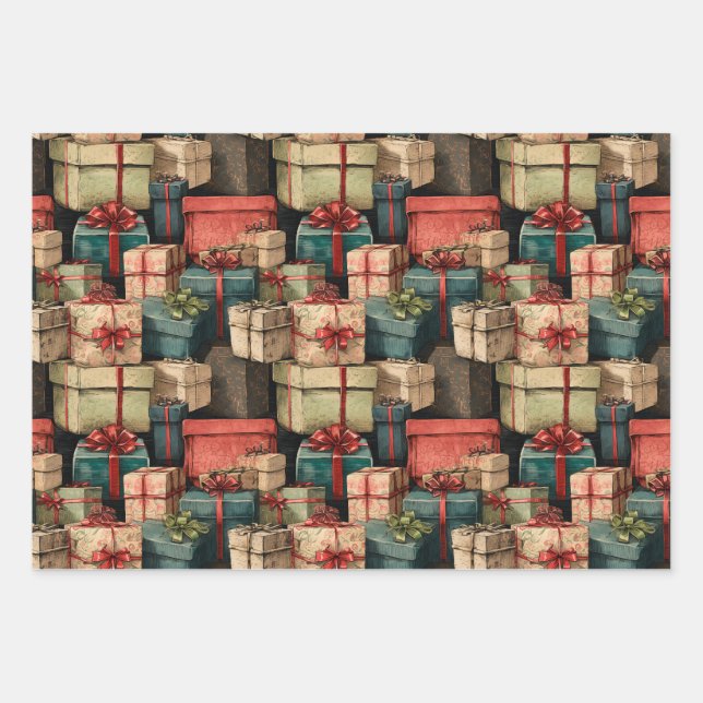 Papel de envolvimiento de cosecha de navidades (Anverso)