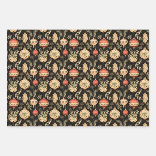 Papel de envolvimiento de cosecha de navidades (Anverso)