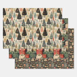 Papel de envolvimiento de cosecha de navidades