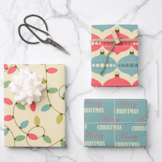 Papel de envolvimiento de cosecha de Navidades ret