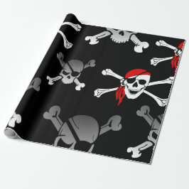 Papel de envolvimiento de cráneos de barcos pirata
