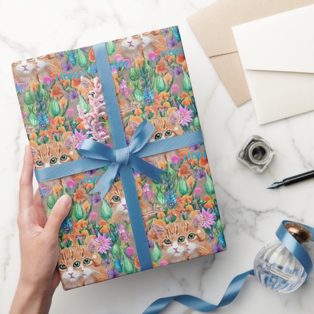 Papel de envolvimiento de cumpleaños colorido de l (Regalar)