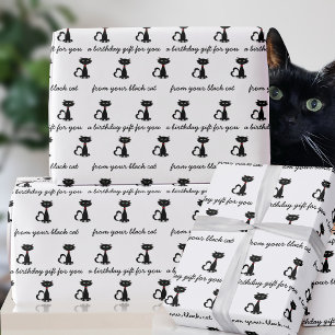 Papel de envolvimiento de cumpleaños de gato Perso