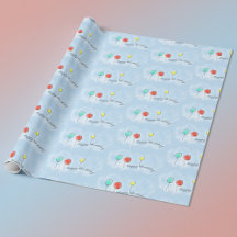 Papel de envolvimiento de cumpleaños de los globos