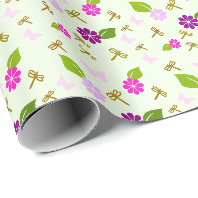 Papel de envolvimiento de cumpleaños de los jardin (Esquina del rollo)