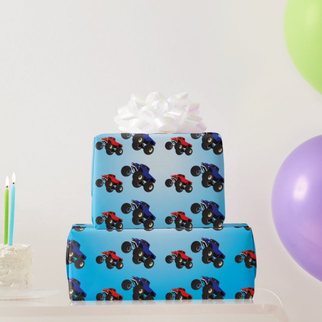 Papel de envolvimiento de cumpleaños de monstruo d (Regalos de fiesta)
