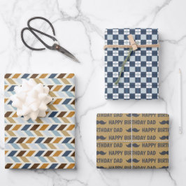 Papel de envolvimiento de cumpleaños de papá conju