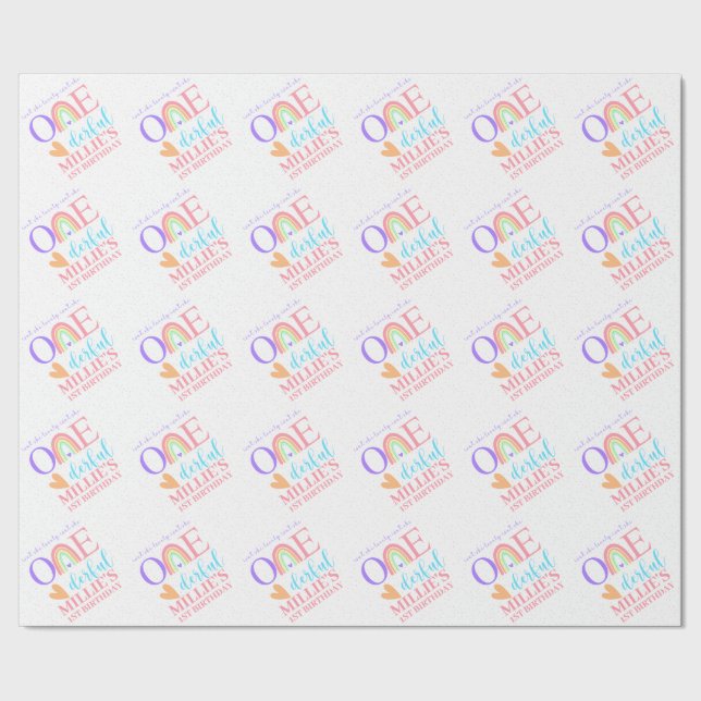 Papel de envolvimiento de cumpleaños de Pastel Rai (Costura)