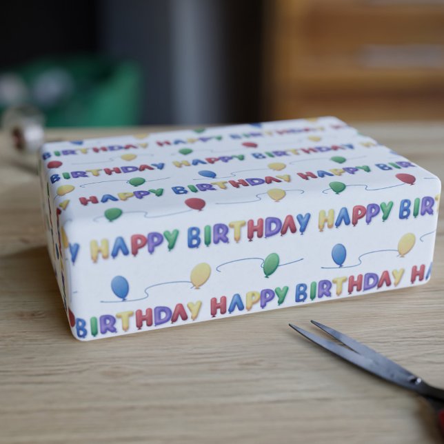 Papel de envolvimiento de cumpleaños feliz en glob (Happy Birthday Wrapping paper just for you.)