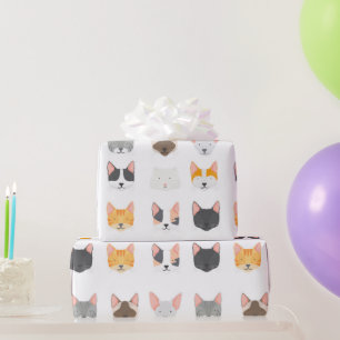 Papel de envolvimiento de cumpleaños para el gato