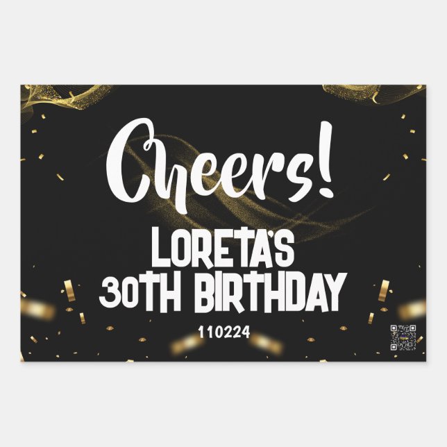 Papel de envolvimiento de cumpleaños sorpresa para (Anverso)