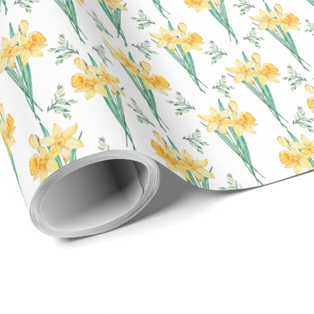 Papel de envolvimiento de Daffodils (Esquina del rollo)