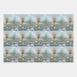 Papel de envolvimiento de Dandelion plateado dorad