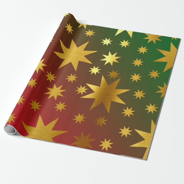 Papel de envolvimiento de decoración de las estrel (Desenrollado)