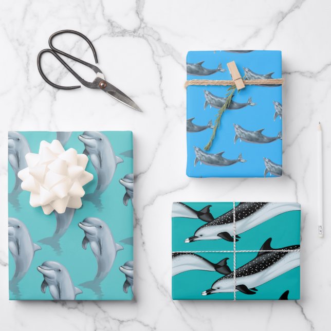 Papel de envolvimiento de delfines (Anverso)