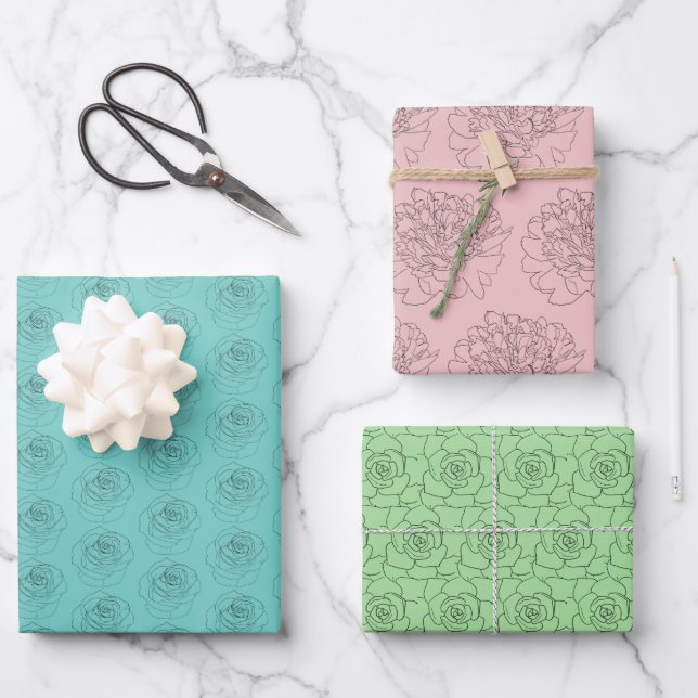 Papel de envolvimiento de dibujos botánicos (Anverso)