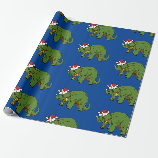Papel de envolvimiento de dinosaurios de tricerato (Desenrollado)
