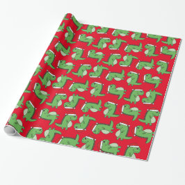 Papel de envolvimiento de dinosaurios para Navidad
