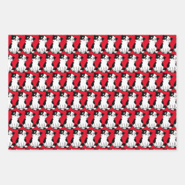 Papel de envolvimiento de diseño Kitty de Tuxedo b