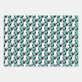 Papel de envolvimiento de diseño Kitty de Tuxedo b