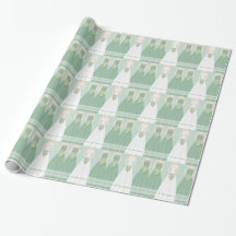Papel de envolvimiento de ducha verde personalizad