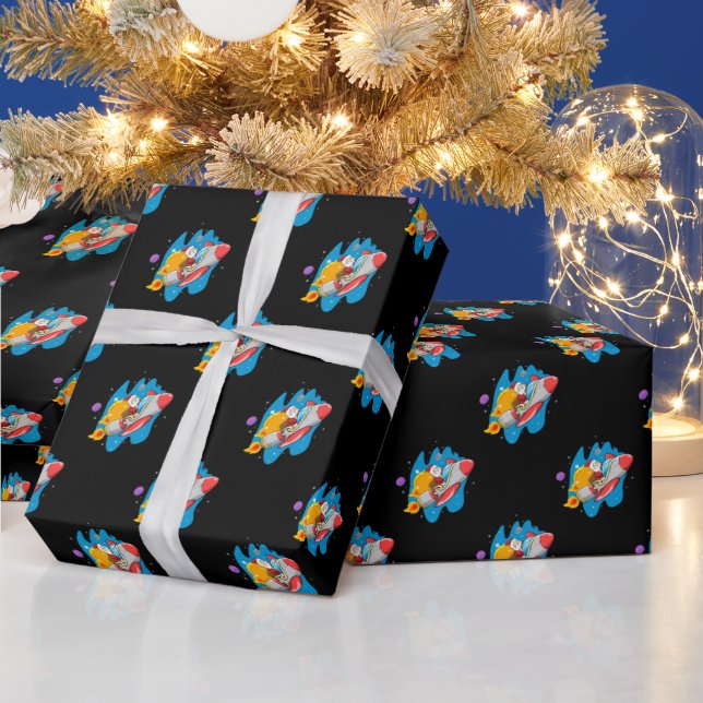 Papel de envolvimiento de espacio Santa (Vacaciones)