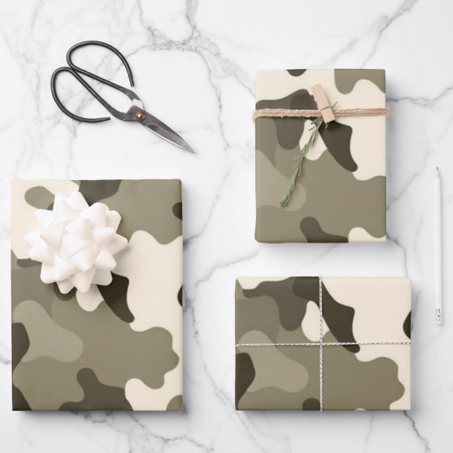 Papel de envolvimiento de estilo de ejército marró (Anverso)