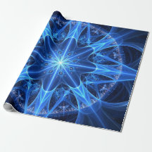 Papel de envolvimiento de estrella fractal azul