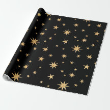 Papel de envolvimiento de estrellas de oro - fondo