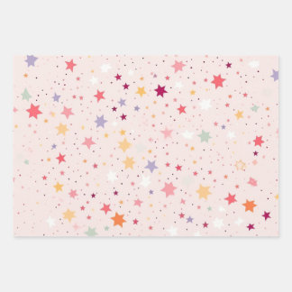 Papel de envolvimiento de estrellas rosas (conjunt