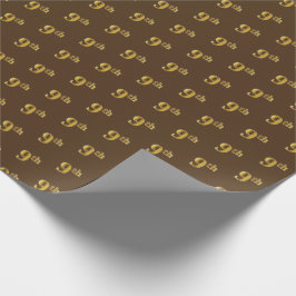Papel de envolvimiento de evento Brown, Faux Gold 