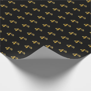 Papel de envolvimiento de eventos Black, Faux Gold