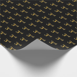 Papel de envolvimiento de eventos Black, Faux Gold