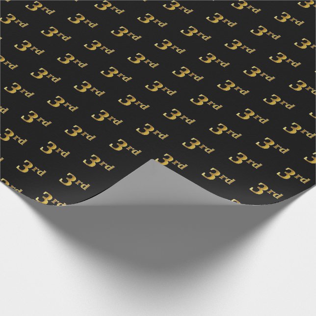 Papel de envolvimiento de eventos Black, Faux Gold (Esquina)