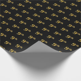 Papel de envolvimiento de eventos Black, Faux Gold