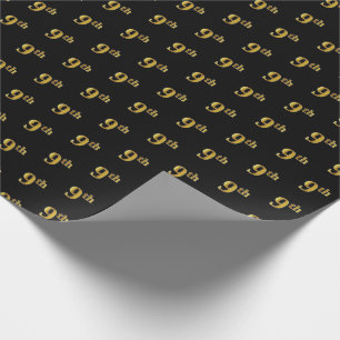 Papel de envolvimiento de eventos Black, Faux Gold