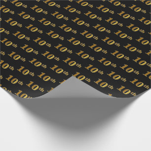 Papel de envolvimiento de eventos Black, Faux Gold