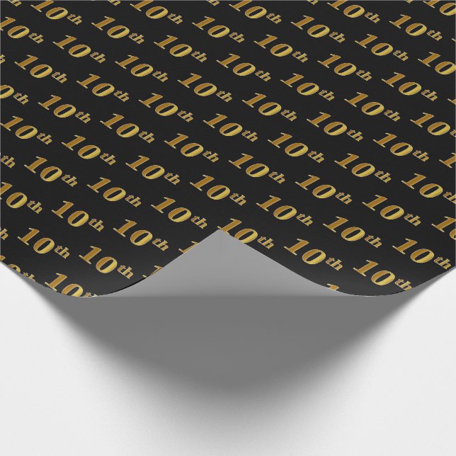 Papel de envolvimiento de eventos Black, Faux Gold (Esquina)