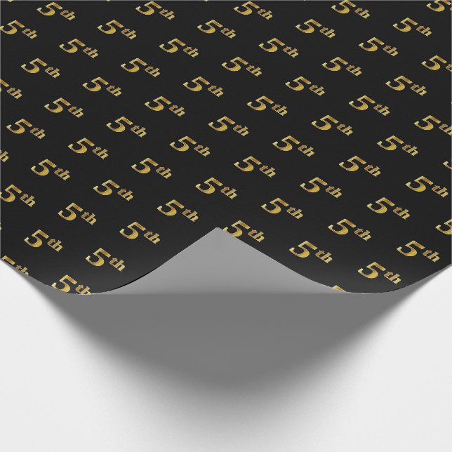 Papel de envolvimiento de eventos Black, Faux Gold (Esquina)