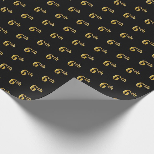 Papel de envolvimiento de eventos Black, Faux Gold (Esquina)