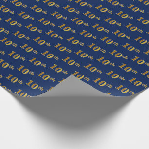 Papel de envolvimiento de eventos Blue, Faux Gold 
